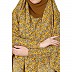 Premium Moss Crepe Prayer Hijab - Mustard Print